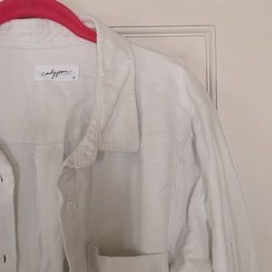 Carly Jean Los Angles white flannel button up